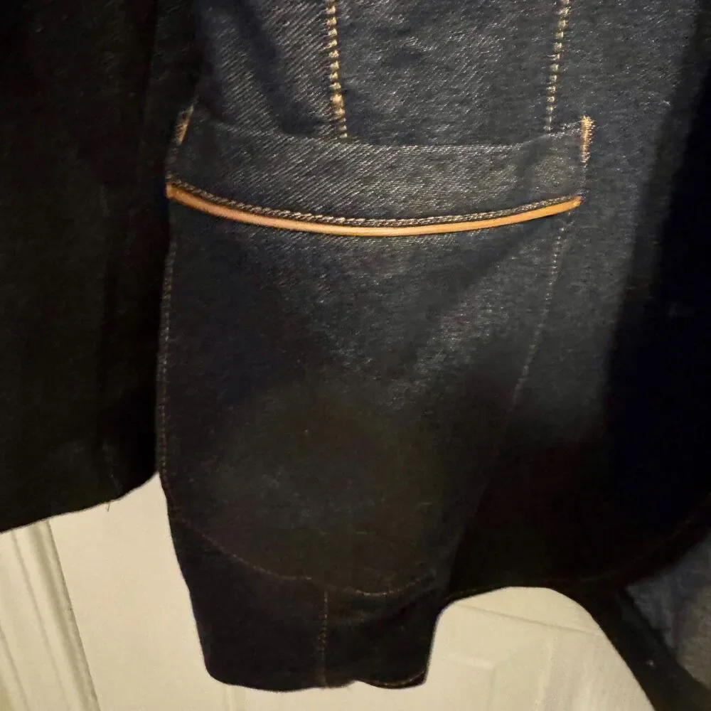 MONDO VTG Denim Blazer Jacket Mens Sz L Regular Fit Cotton Blend - Picture 6 of 10